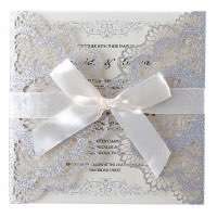 Wedding Card Invitation Laser-hollowed Design Glitter Paper